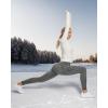 IUGA Fleece Lined Leggings Women Thermal Leggings for Women Winter Warm Tights High Waisted Hiking Yoga Pants with Pockets(Space Dye Gray-2020)
