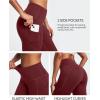 IUGA Fleece Lined Leggings Women Thermal Leggings for Women Winter Warm Tights High Waisted Hiking Yoga Pants with Pockets(Wine)