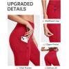IUGA Fleece Lined Leggings Women Water Resistant Thermal Leggings Winter Warm Tights High Waist Hiking Pants with Pockets(Crimson)