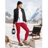 IUGA Fleece Lined Leggings Women Water Resistant Thermal Leggings Winter Warm Tights High Waist Hiking Pants with Pockets(Crimson)