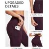 IUGA Fleece Lined Leggings Women Water Resistant Thermal Leggings Winter Warm Tights High Waist Hiking Pants with Pockets(Dark Burgundy)