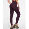 IUGA Fleece Lined Leggings Women Water Resistant Thermal Leggings Winter Warm Tights High Waist Hiking Pants with Pockets(Dark Burgundy)