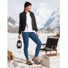 IUGA Fleece Lined Leggings Women Water Resistant Thermal Leggings Winter Warm Tights High Waist Hiking Pants with Pockets(Stormy Azure)