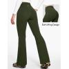 IUGA Fleece Lined Pants Women Water Resistant Hiking Pants Winter Flare Leggings with Pockets Bootcut Thermal(Dark Green)