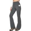 IUGA Fleece Lined Pants Women Water Resistant Hiking Pants Winter Flare Leggings with Pockets Bootcut Thermal(Dark Grey)