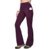 IUGA Fleece Lined Pants Women Water Resistant Hiking Pants Winter Flare Leggings with Pockets Bootcut Thermal(Dark Purple)