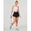 IUGA Flowy Athletic Shorts for Women Tennis Skirt Skorts for Women with Pockets High Waisted Workout Quick Dry Running Shorts(Black)