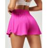 IUGA Flowy Athletic Shorts for Women Tennis Skirt Skorts for Women with Pockets High Waisted Workout Quick Dry Running Shorts(Pink)