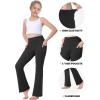 IUGA Girls Flare Leggings High Waist Cute Preppy Clothes for Girls Uniform Pants with Pockets Bell Bottom Pants(Black)