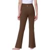 IUGA Girls Flare Leggings High Waist Cute Preppy Clothes for Girls Uniform Pants with Pockets Bell Bottom Pants(Brownie)