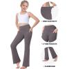 IUGA Girls Flare Leggings High Waist Cute Preppy Clothes for Girls Uniform Pants with Pockets Bell Bottom Pants(Dark Grey)