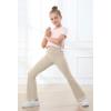 IUGA Girls Flare Leggings High Waist Cute Preppy Clothes for Girls Uniform Pants with Pockets Bell Bottom Pants(Khaki)