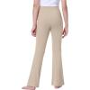 IUGA Girls Flare Leggings High Waist Cute Preppy Clothes for Girls Uniform Pants with Pockets Bell Bottom Pants(Khaki)