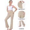 IUGA Girls Flare Leggings High Waist Cute Preppy Clothes for Girls Uniform Pants with Pockets Bell Bottom Pants(Khaki)