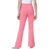 IUGA Girls Flare Leggings High Waist Cute Preppy Clothes for Girls Uniform Pants with Pockets Bell Bottom Pants(Pink)