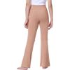 IUGA Girls Flare Leggings High Waist Cute Preppy Clothes for Girls Uniform Pants with Pockets Bell Bottom Pants(Rose Dust)