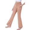 IUGA Girls Flare Leggings High Waist Cute Preppy Clothes for Girls Uniform Pants with Pockets Bell Bottom Pants(Rose Dust)