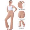 IUGA Girls Flare Leggings High Waist Cute Preppy Clothes for Girls Uniform Pants with Pockets Bell Bottom Pants(Rose Dust)