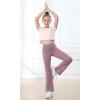 IUGA Girls Flare Leggings High Waist Cute Preppy Clothes for Girls Uniform Pants with Pockets Bell Bottom Pants(Thistle)