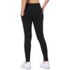 IUGA Girls Leggings with Pockets Dance Athletic Leggings for Girls Elastic Compression Kids Workout Leggings Running Yoga(Black)