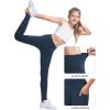 IUGA Girls Leggings with Pockets Dance Athletic Leggings for Girls Elastic Compression Kids Workout Leggings Running Yoga(Navy)