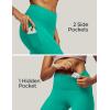 IUGA High Waist Yoga Pants with Pockets, Leggings for Women Tummy Control, Workout Leggings for Women 4 Way Stretch(Aqua Green)