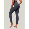 IUGA High Waist Yoga Pants with Pockets, Leggings for Women Tummy Control, Workout Leggings for Women 4 Way Stretch(Dark Gray)