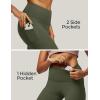IUGA High Waist Yoga Pants with Pockets, Leggings for Women Tummy Control, Workout Leggings for Women 4 Way Stretch(Khaki Green)