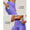 IUGA High Waist Yoga Pants with Pockets, Leggings for Women Tummy Control, Workout Leggings for Women 4 Way Stretch(Lavender)
