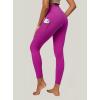 IUGA High Waist Yoga Pants with Pockets, Leggings for Women Tummy Control, Workout Leggings for Women 4 Way Stretch(Magenta)