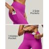 IUGA High Waist Yoga Pants with Pockets, Leggings for Women Tummy Control, Workout Leggings for Women 4 Way Stretch(Magenta)