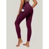 IUGA High Waist Yoga Pants with Pockets, Leggings for Women Tummy Control, Workout Leggings for Women 4 Way Stretch(Maroon)