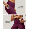 IUGA High Waist Yoga Pants with Pockets, Leggings for Women Tummy Control, Workout Leggings for Women 4 Way Stretch(Maroon)