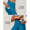 IUGA High Waist Yoga Pants with Pockets, Leggings for Women Tummy Control, Workout Leggings for Women 4 Way Stretch(Peacockblue)