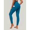IUGA High Waist Yoga Pants with Pockets, Leggings for Women Tummy Control, Workout Leggings for Women 4 Way Stretch(Peacockblue)
