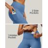 IUGA High Waist Yoga Pants with Pockets, Leggings for Women Tummy Control, Workout Leggings for Women 4 Way Stretch(Utility Blue)
