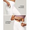 IUGA High Waist Yoga Pants with Pockets, Leggings for Women Tummy Control, Workout Leggings for Women 4 Way Stretch(White)