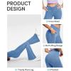 IUGA High Waisted Bell Bottom Jeans for Women Flare Stretchy Jeans Pull On Wide Leg Jean Woman V Cross Flare Leggings Pants(Baby Blue)