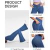 IUGA High Waisted Bell Bottom Jeans for Women Flare Stretchy Jeans Pull On Wide Leg Jean Woman V Cross Flare Leggings Pants(Stormy Blue)
