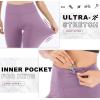 IUGA High Waisted Leggings for Women Running Workout Leggings with Inner Pocket Yoga Pants for Women(Carnation Purple)