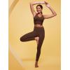 IUGA High Waisted Leggings for Women Tummy Control Buttery Soft Workout Leggings Compression Gym Yoga Leggings(Brown)