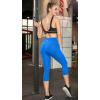 IUGA High Waisted Yoga Pants for Women with Pockets Capri Leggings for Women Workout Leggings for Women Yoga Capris(Azure)