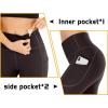 IUGA High Waisted Yoga Pants for Women with Pockets Capri Leggings for Women Workout Leggings for Women Yoga Capris(Coffee)