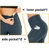 IUGA High Waisted Yoga Pants for Women with Pockets Capri Leggings for Women Workout Leggings for Women Yoga Capris(Dark Green)