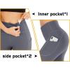 IUGA High Waisted Yoga Pants for Women with Pockets Capri Leggings for Women Workout Leggings for Women Yoga Capris(Gray)