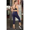 IUGA High Waisted Yoga Pants for Women with Pockets Capri Leggings for Women Workout Leggings for Women Yoga Capris(Navy Blue)