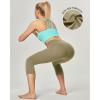 IUGA High Waisted Yoga Pants for Women with Pockets Capri Leggings for Women Workout Leggings for Women Yoga Capris(Olive)