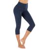 IUGA High Waisted Yoga Pants for Women with Pockets Capri Leggings for Women Workout Leggings for Women Yoga Capris(Space Dye Blue)