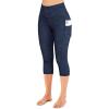 IUGA High Waisted Yoga Pants for Women with Pockets Capri Leggings for Women Workout Leggings for Women Yoga Capris(Space Dye Blue)