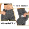 IUGA High Waisted Yoga Pants for Women with Pockets Capri Leggings for Women Workout Leggings for Women Yoga Capris(Space Dye Gray)